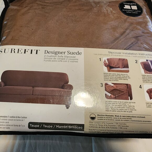 NEW SUREFIT DESIGNER SUEDE STRETCH SOFA SLIPCOVER - Picture 3 of 6
